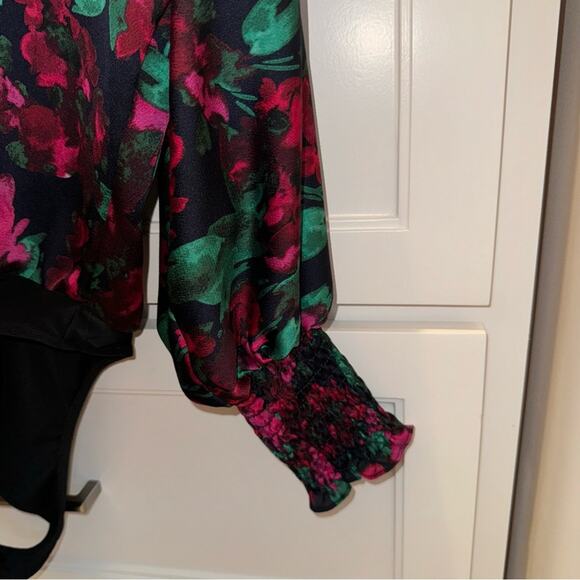 MISA Los Angeles Talah Floral Satin Bodysuit Small - Picture 10 of 12
